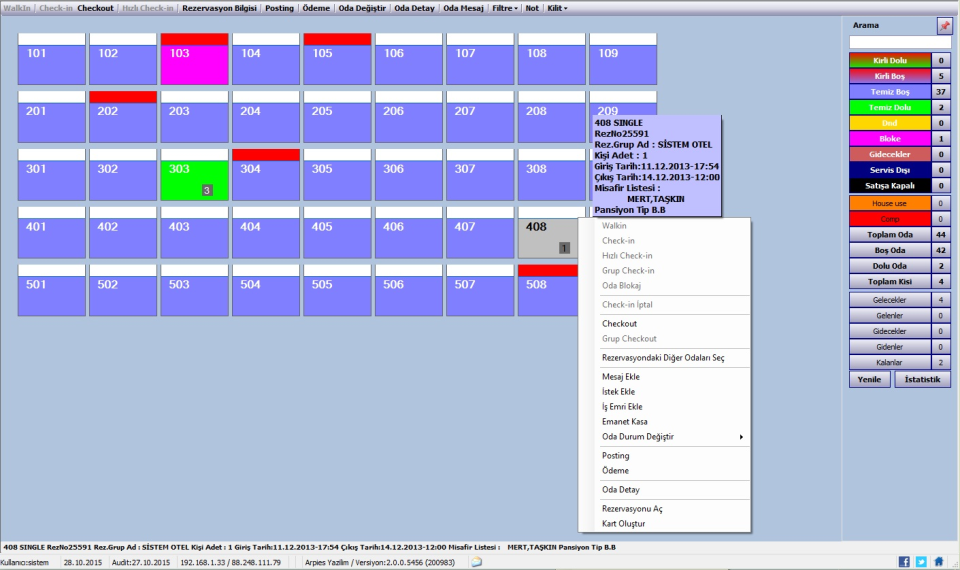 screenshot of Sistem Otel